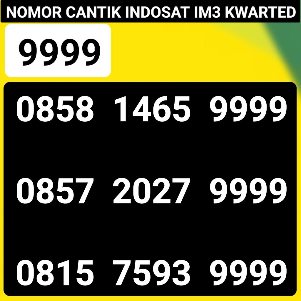 Nomor Cantik Indosat Im3 Seri Kwarted 9999