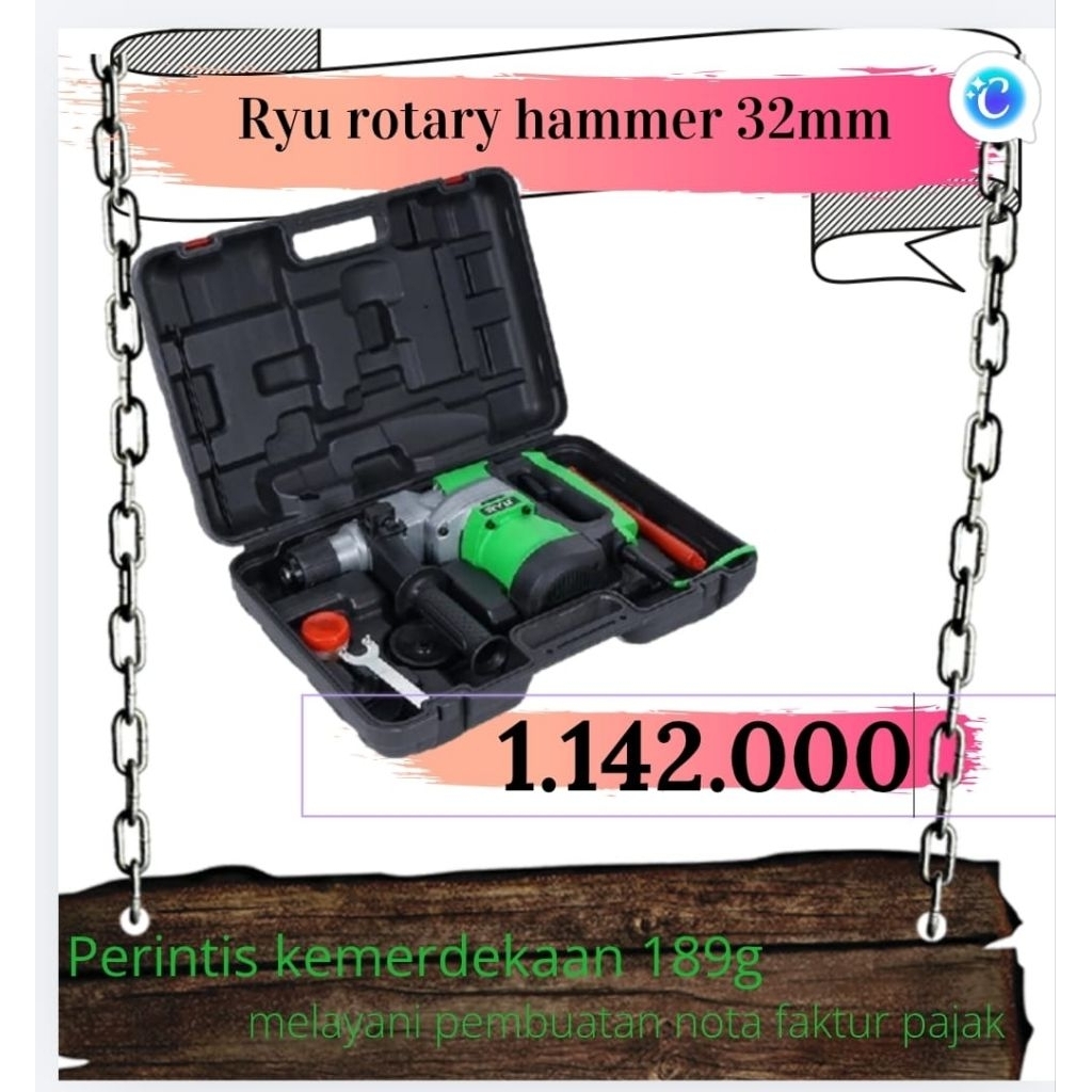 RYU ROTARY HAMMER RRH32 RYU/MESIN BOR BOBOK RYU RRH32