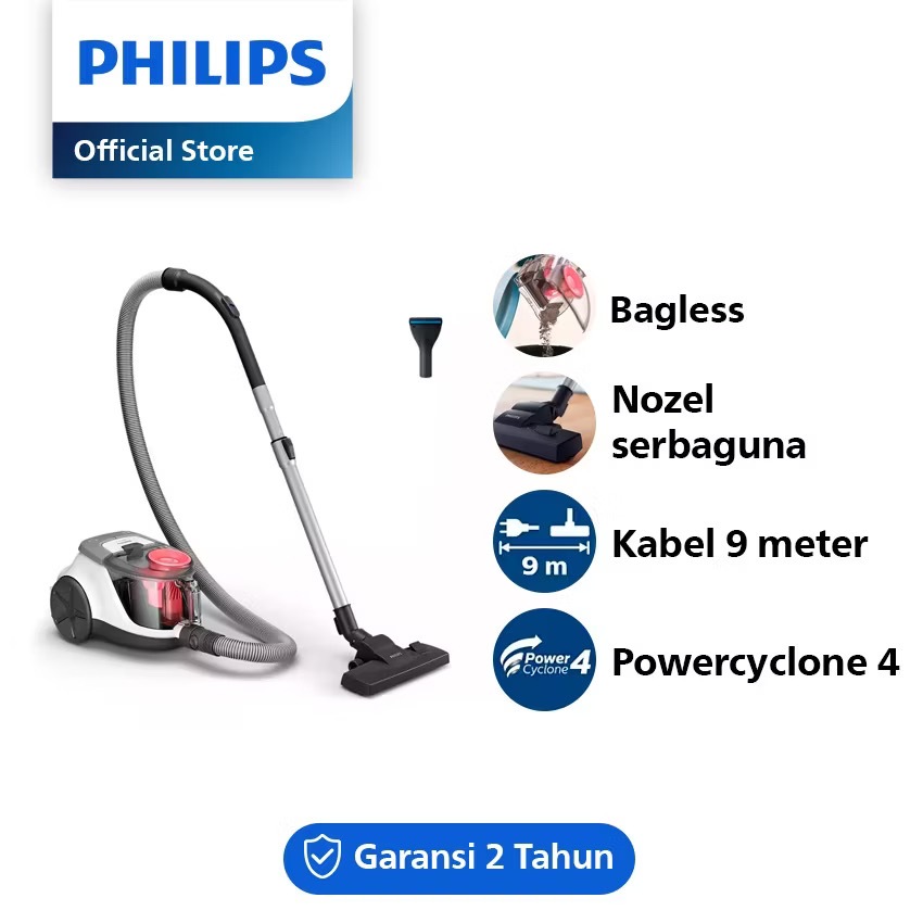 Philips Vacuum Cleaner Bagless XB2142|09 - Penyedot Debu Berdaya Hisap Tinggi