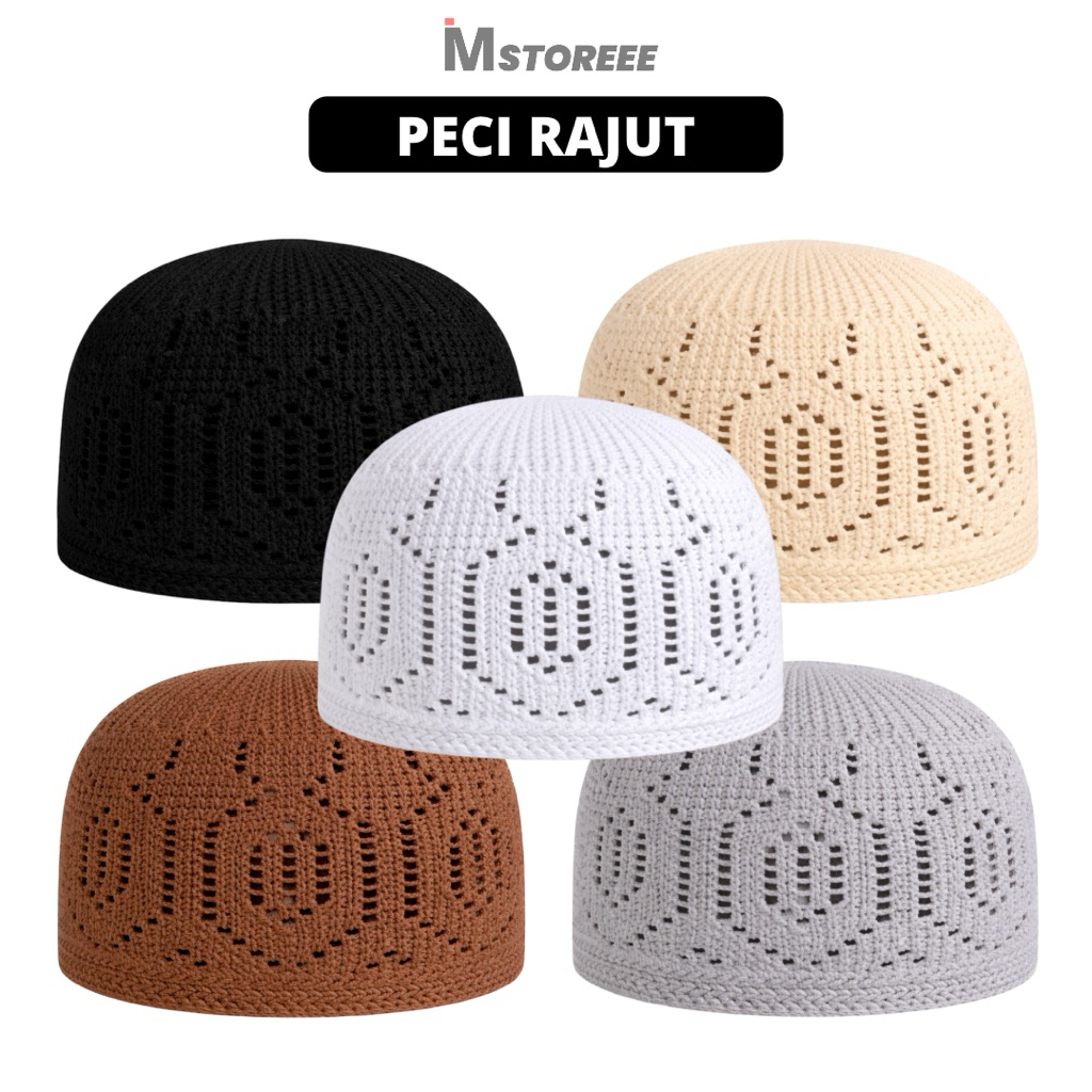 PECI KOPIAH RAJUT MERCAN DEWASA