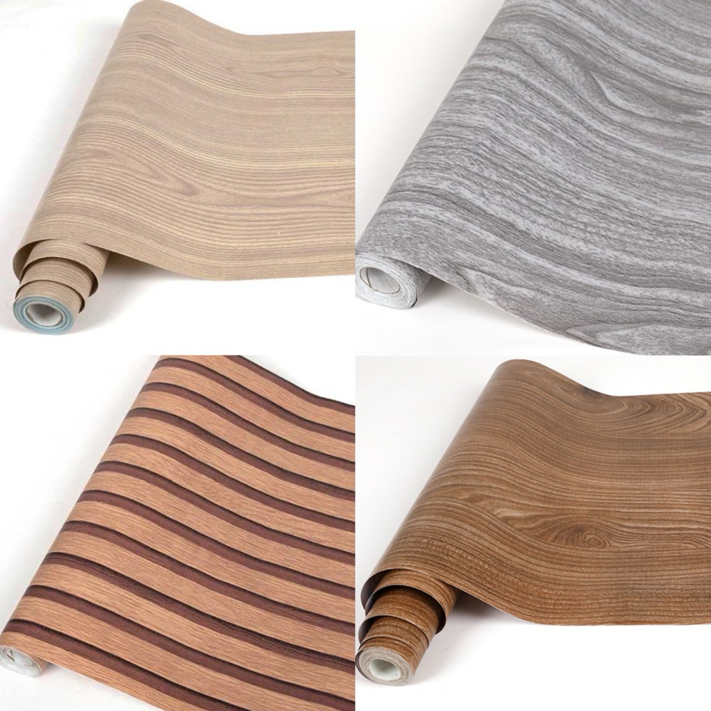 WALLPAPER DINDING MOTIF KAYU PANJANG 4 METER  & 8 METER 1 ROLL / MOTIF KAYU HITAM / MOTIF KAYU PUTIH
