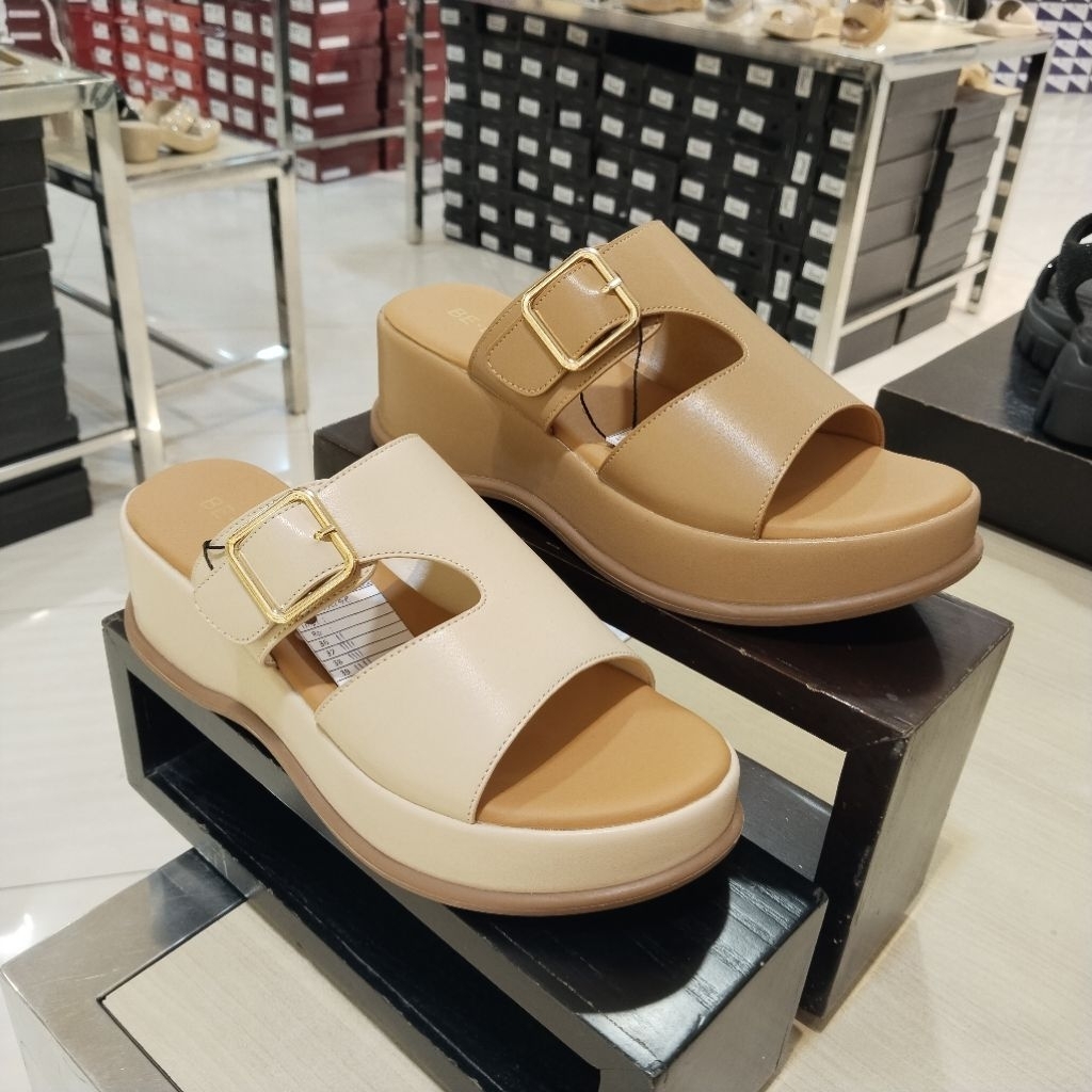 BE BOB sandal wanita wedges 5cm empuk mewah