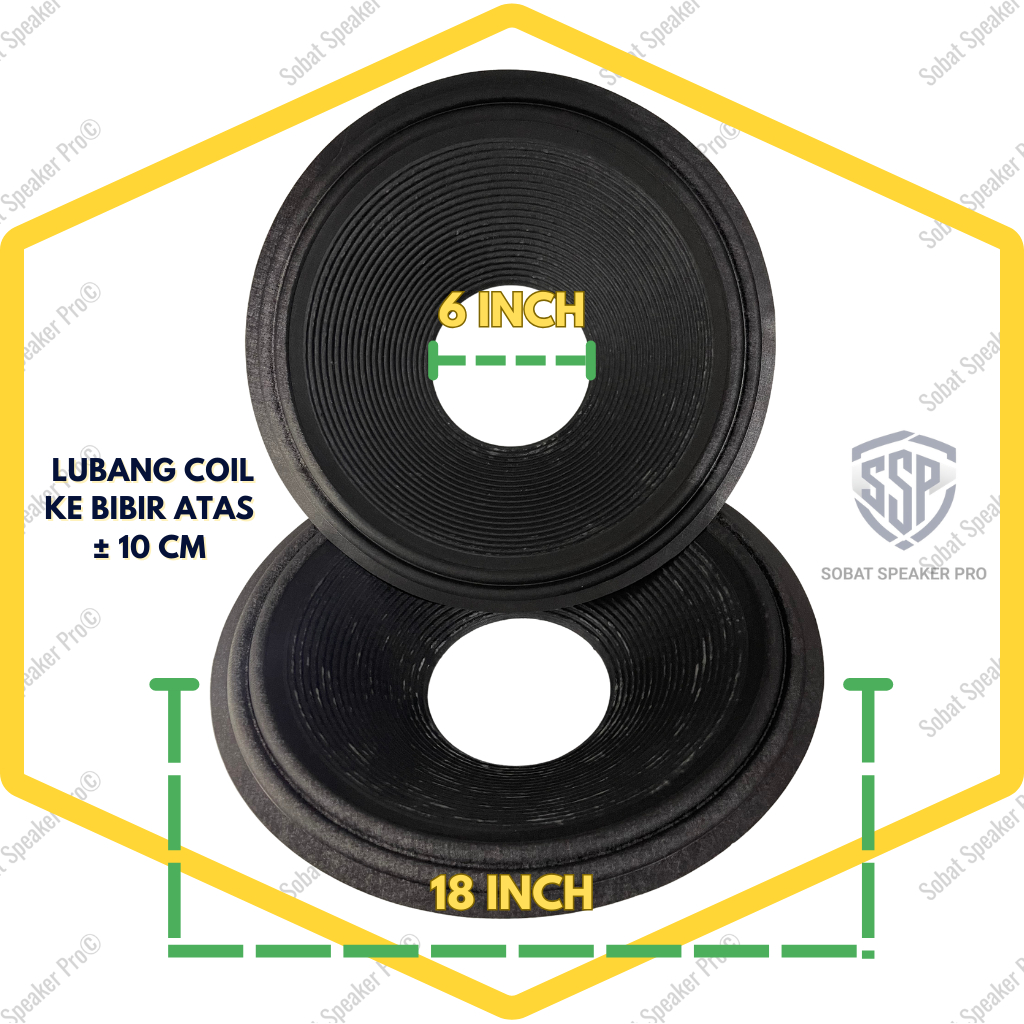 Daun Speaker 18 Inch Lubang 6 Inch Rim 2 Kulit Jeruk - Kertas Spiker Fullrange 18" Lubang Coil 6inch