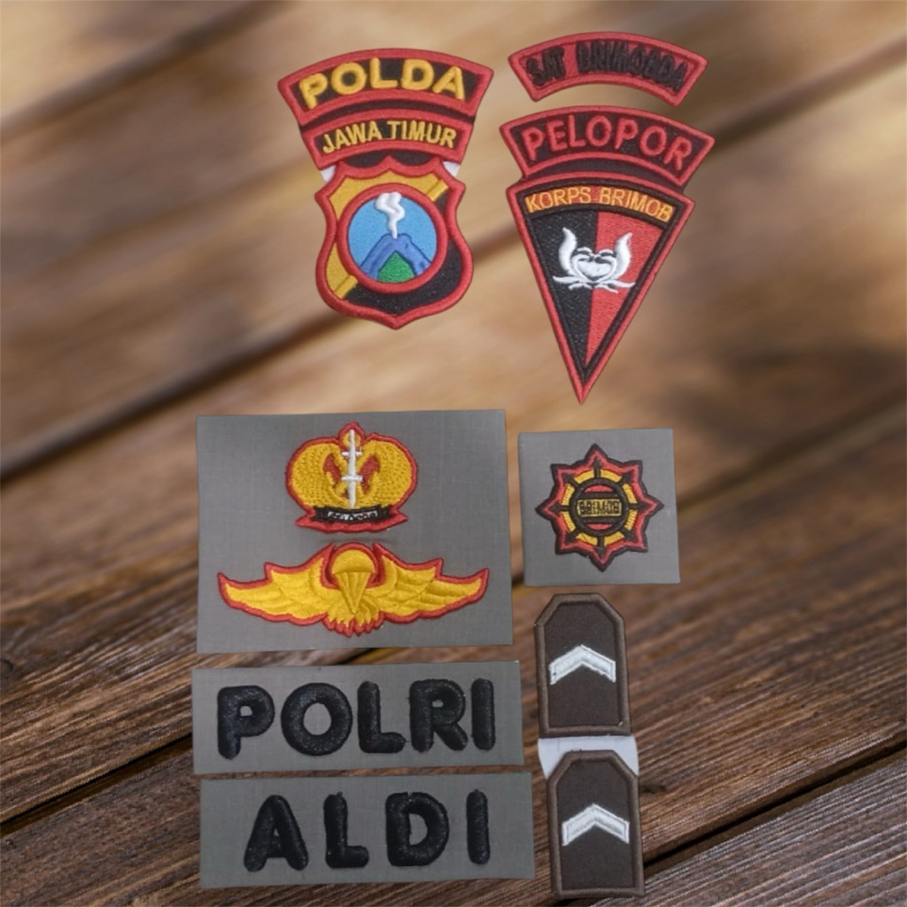 BORDIR LOGO BRIMOB 1 SET TIMBUL