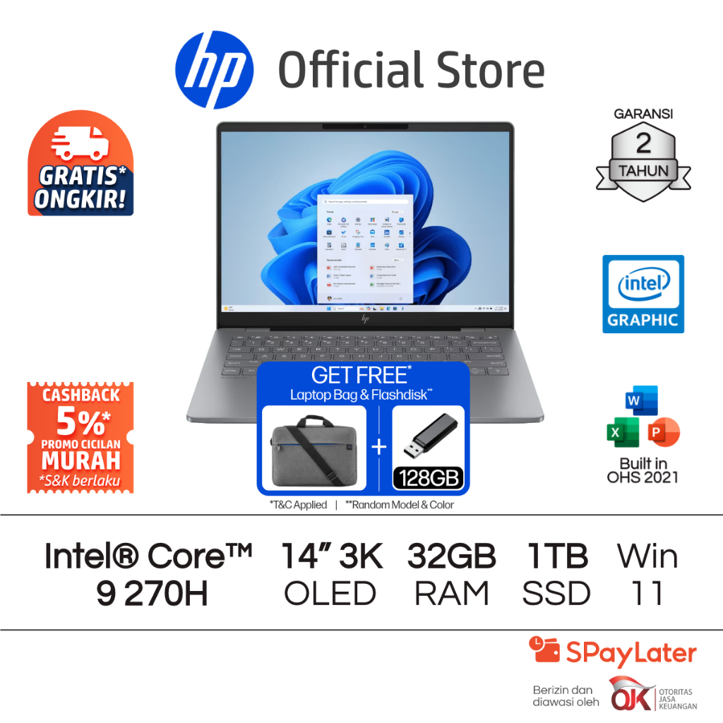 Laptop HP Pavilion Plus - OmniBook 7 14 [NEW] Intel Core 9 UHD 32GB RAM 1TB SSD Silver Free Windows 