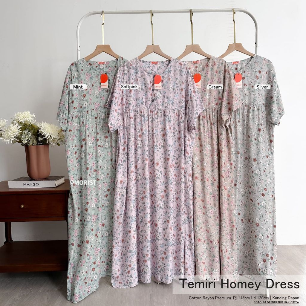 Temiri HomeDress Daster Pendek Premium Catton Rayon Original Ori Morist Berlabel