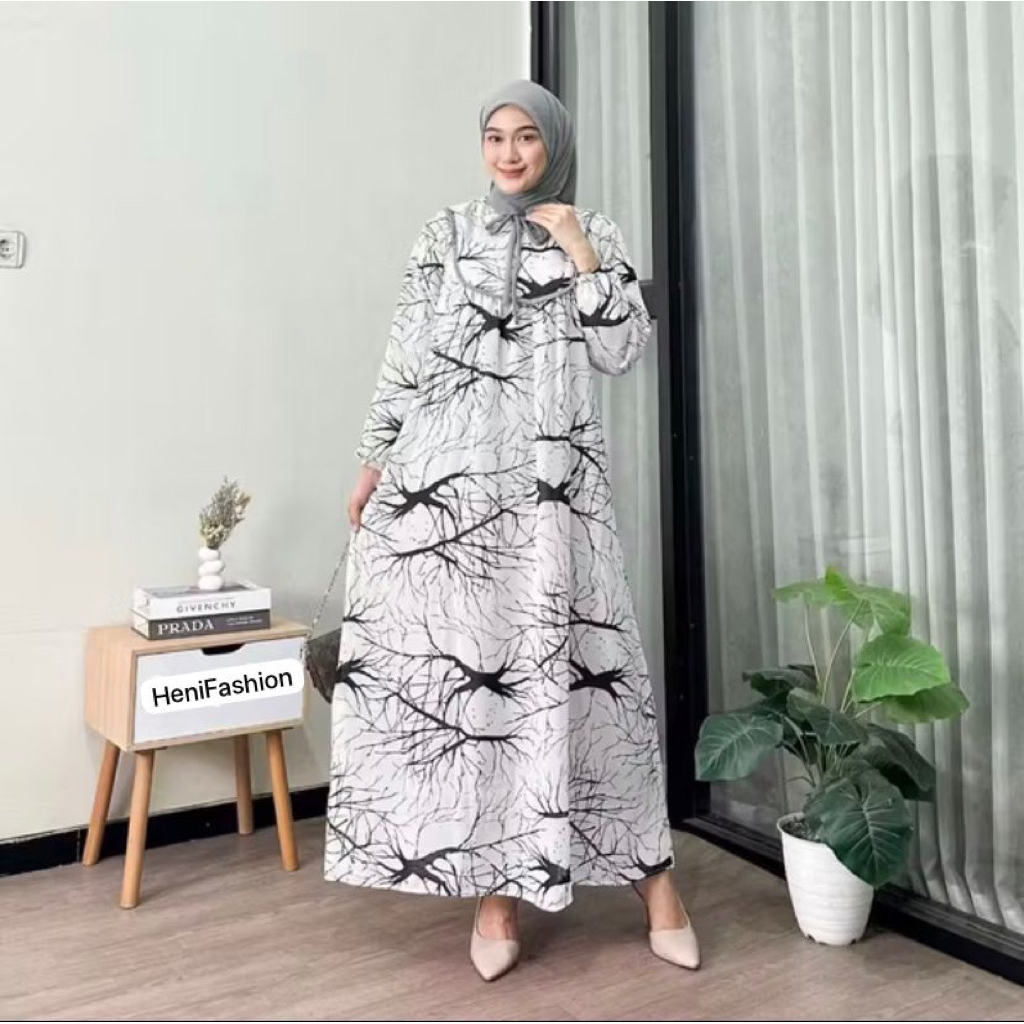 Gamis Set Hijab Wanita Dress Ceruty Mewah Elegan Busui Friendly Gamis Ceruty Elegan // TANIA SET HIJ