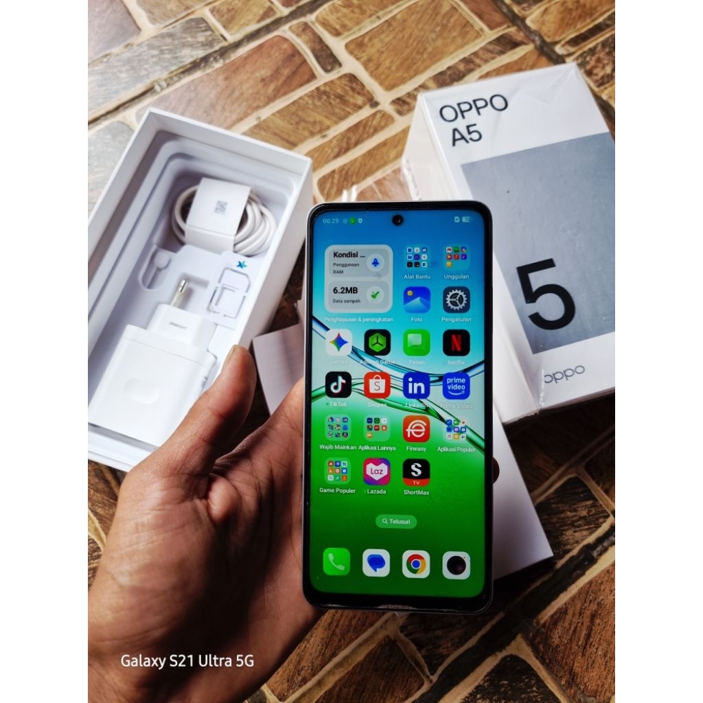 Unit Hp Second Oppo A5 2025 8/256GB Fullset Original Resmi Normal
