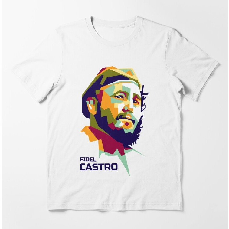 Kaos Abstract Fidel Castro in WPAP Popart Essential T-Shirt
