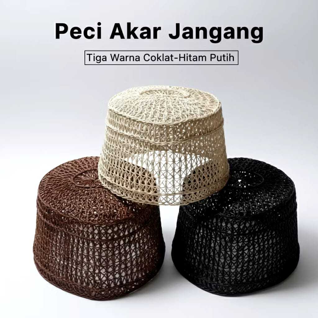Peci Rotan Kalimantan / Songkok Akar Rotan / Peci Rotan / Kopiah / Songkok / Peci Akar Jangang Kopia