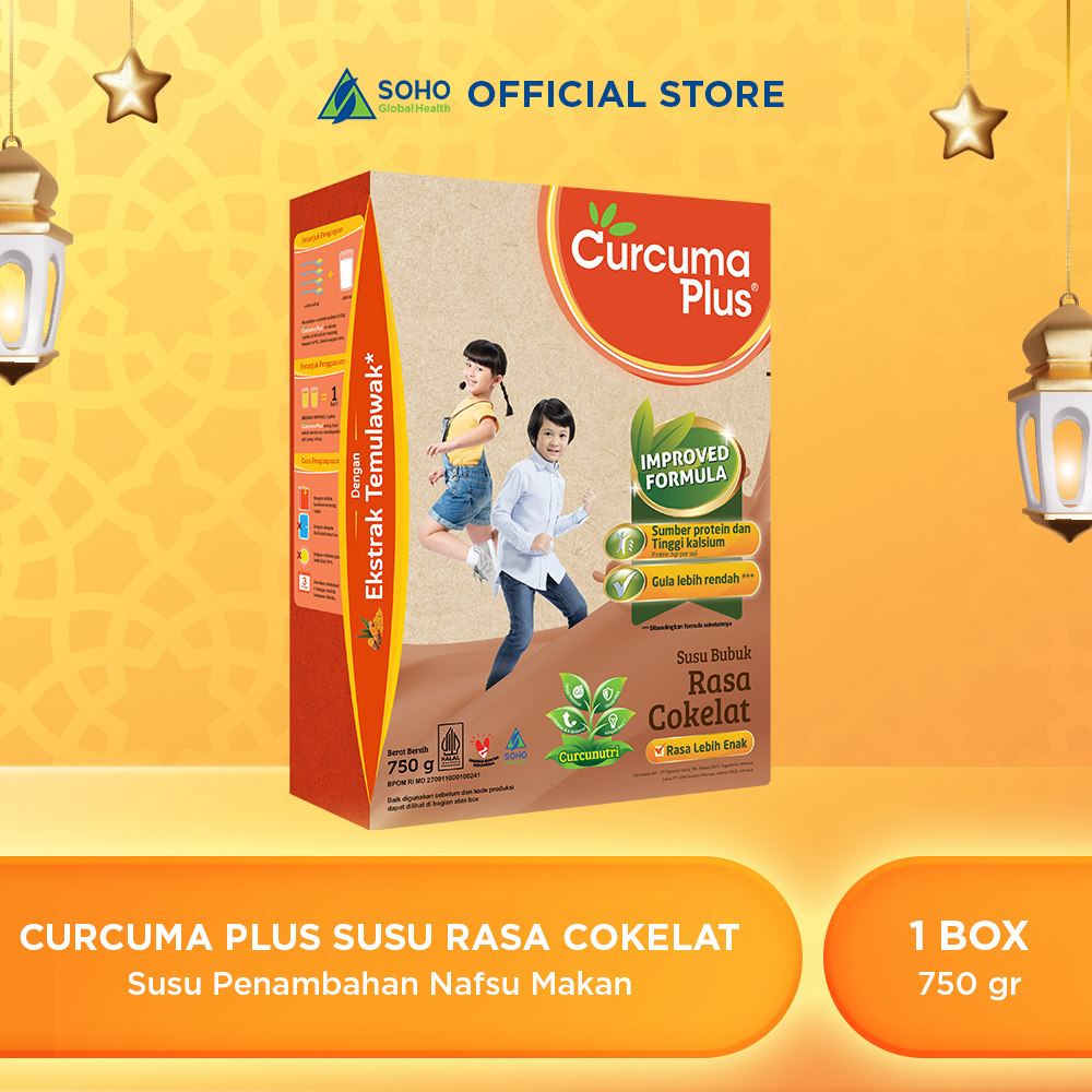 Curcuma Plus Susu Bubuk Memperbaiki Nafsu Makan Rendah Gula Ekstrak Temulawak Rasa Coklat 750gr