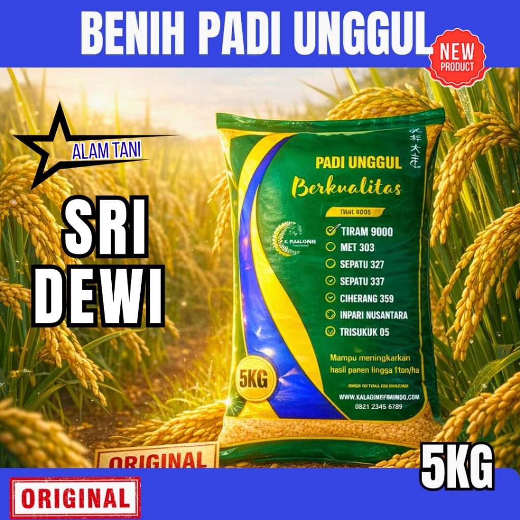 BENIH PADI SRI DEWI KEMASAN 5 KG BENIH PADI KUALITAS ORIGINAL