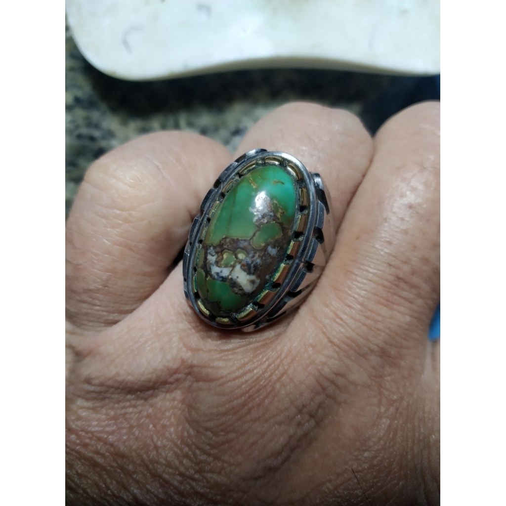 Batu Pirus Persia tua Hijau kedondong Natural kode i/8