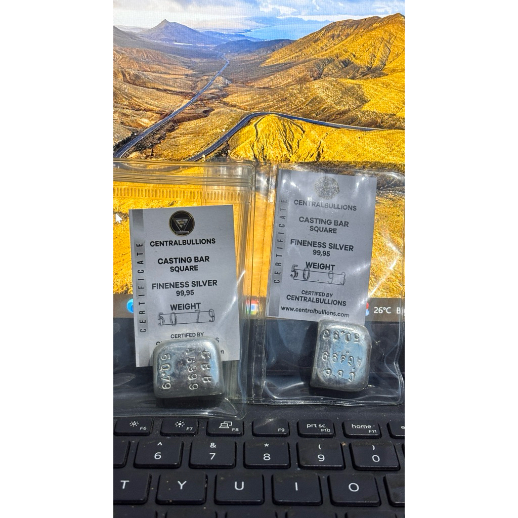 Perak batangan 50 gram 999 sertifikat centralbullion