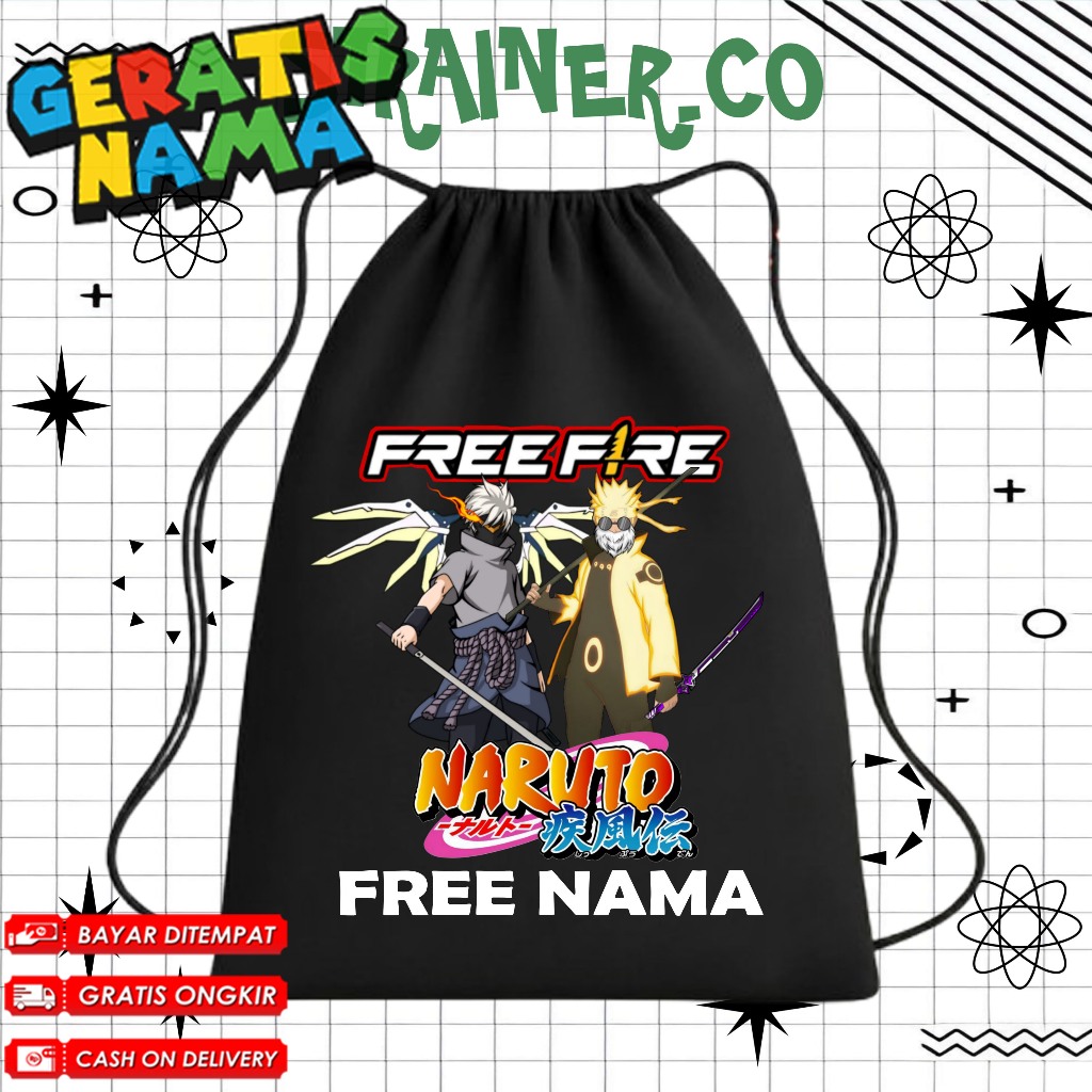 (FREE NAMA) TAS SEKOLAH ANAK TAS SERUT ANAK STRINGBAG TAS ANAK PAUD SD TK FF Free Fire Event Bundle 
