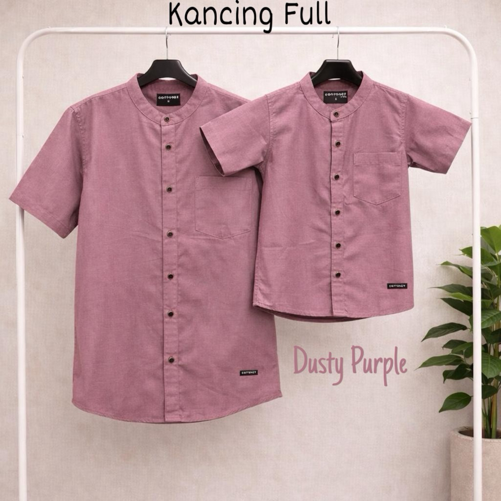 Kemeja Koko Dewasa dan Anak Warna Dusty Purple couple