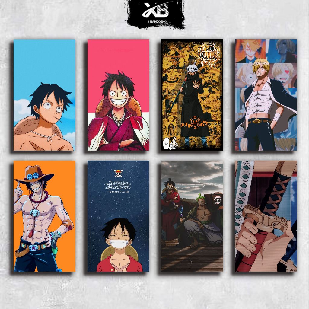 XB 15×30 Hiasan Dinding ONE PIECE Poster Kayu MDF Murah luffy sanji fort glas ace zoro mugiwara boa 