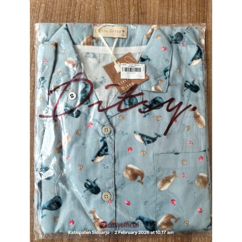 piyama anak ditsy size 5tahun