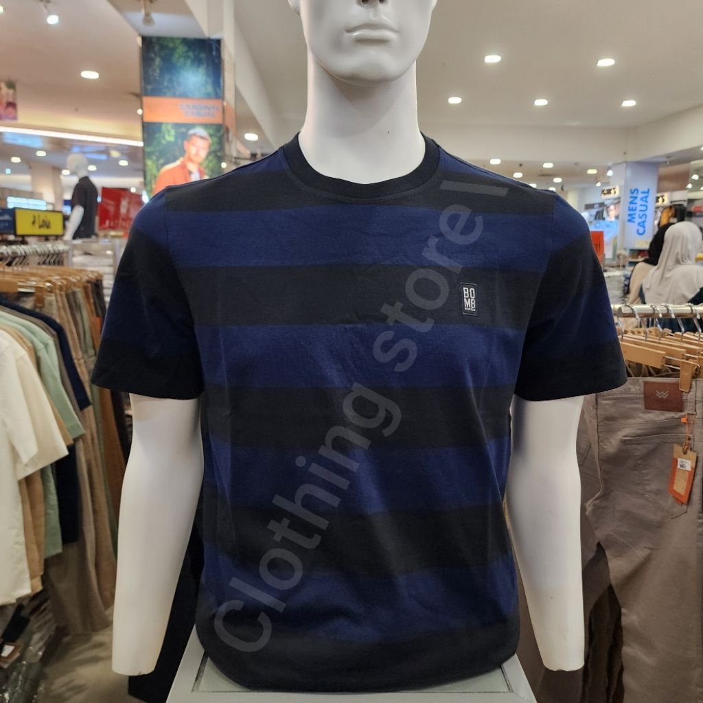 BOMBBOOGIE ORIGINAL kaos pria lengan pendek navy 12F89B4NB