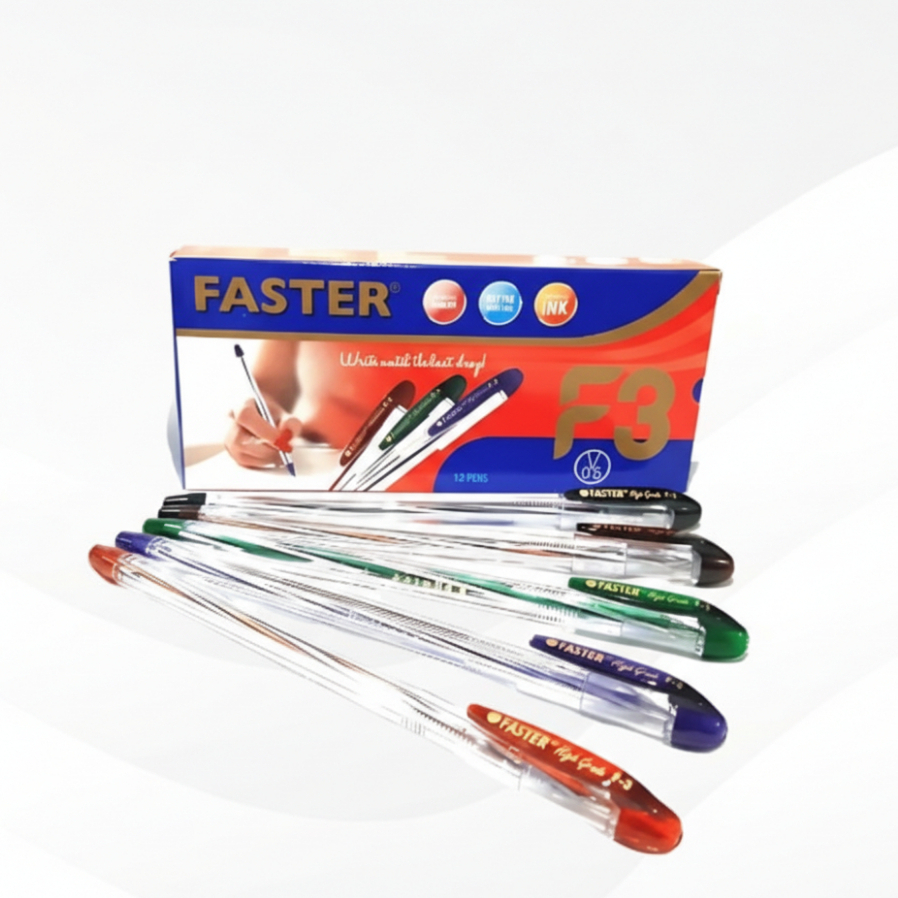 Pena / Pulpen / Ballpoint / Bolpen Faster F3 0.5mm 1 LUSIN / 12 PCS