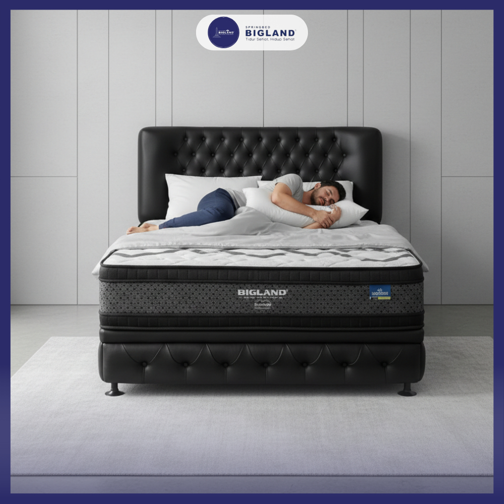 Kasur Spring bed tinggi 30 cm garansi 15 tahun ukuran 140x200, 160x200, 180x200 Fressio Double Plus 