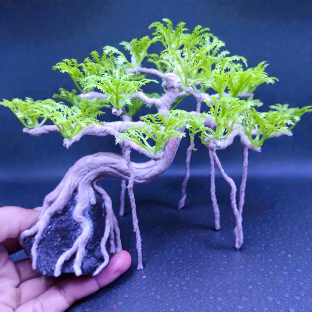 bonsai beringin akar juntai bonsai aquascape bonsai hias replika plastik