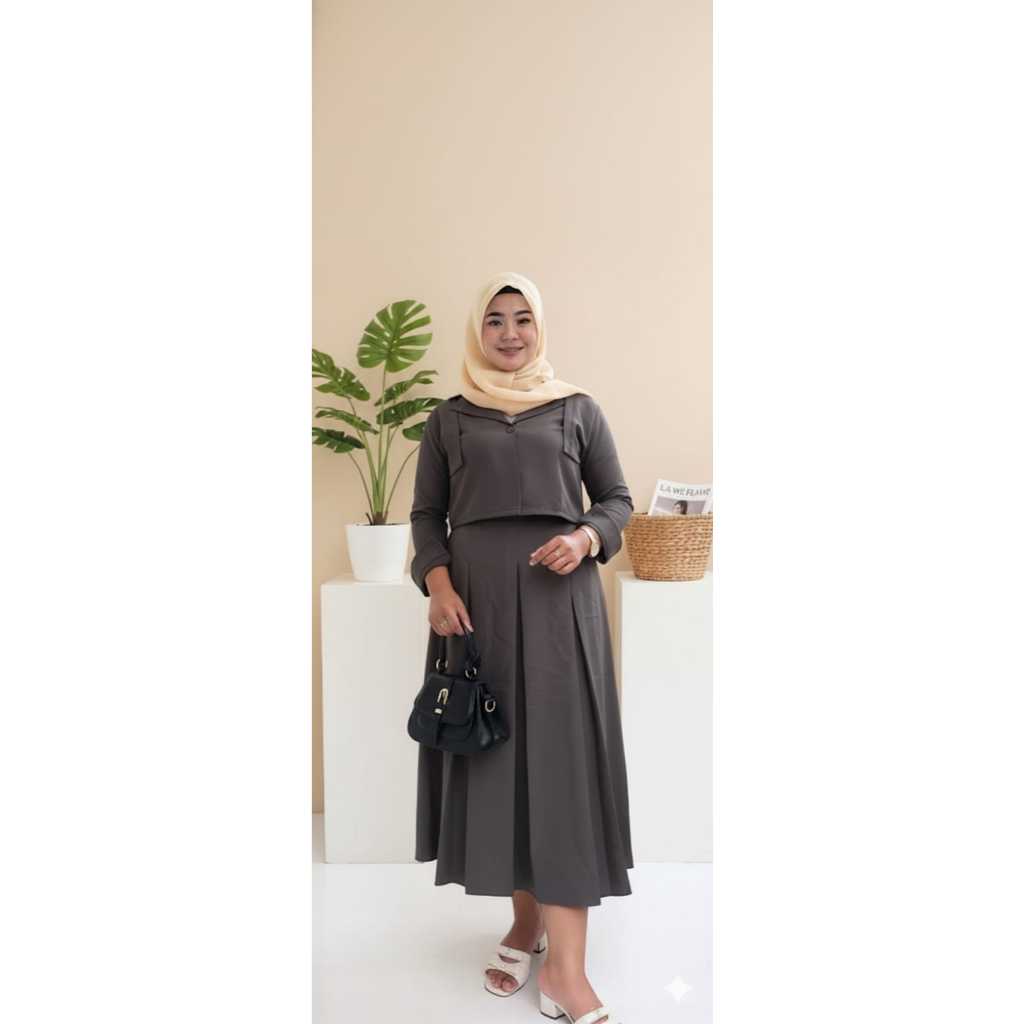 oneset gamis overall dewasa terbaru