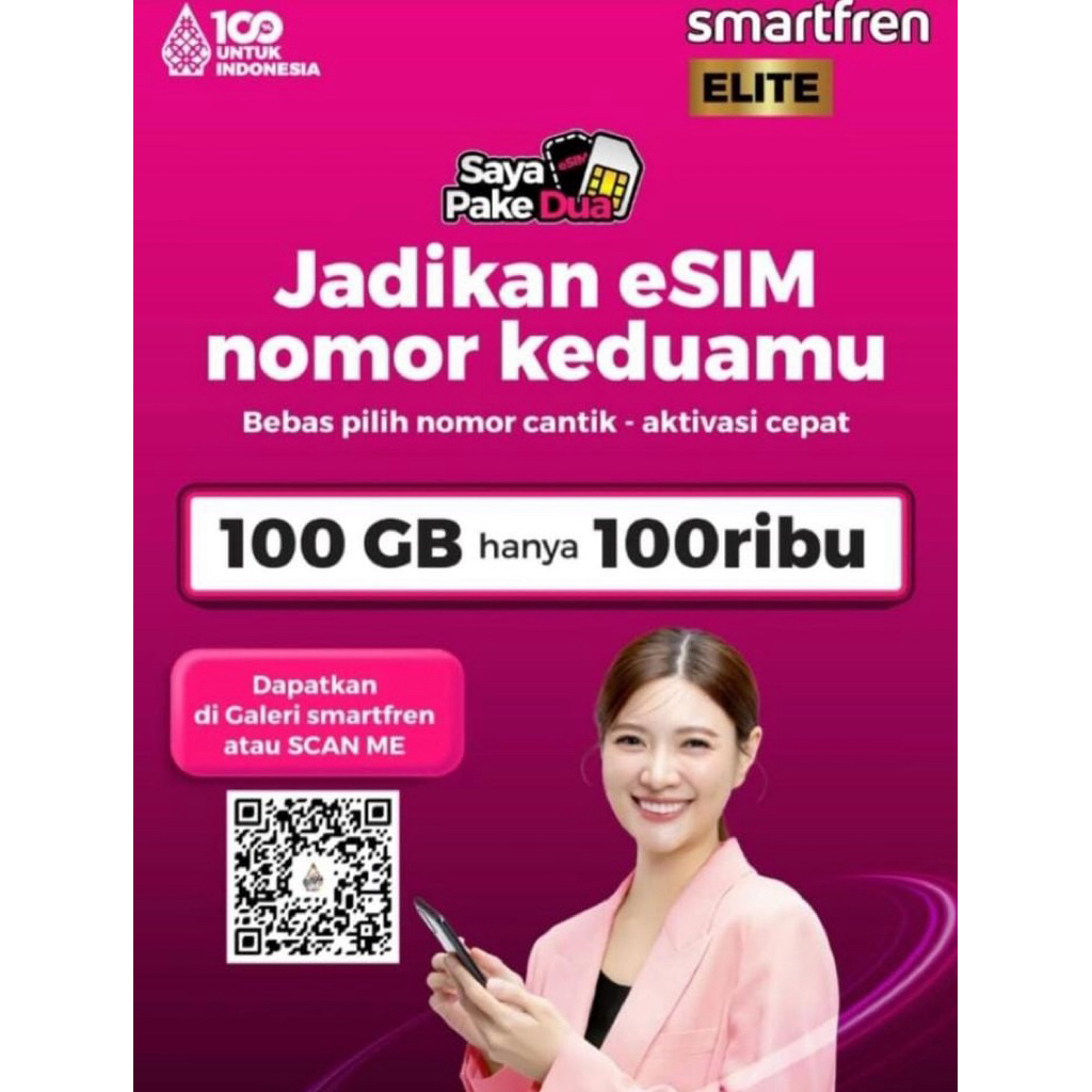 eSIM SMARTFREN cuma 100RB
