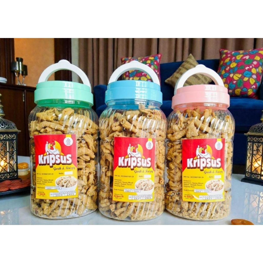 Keripik usus kemasan toples