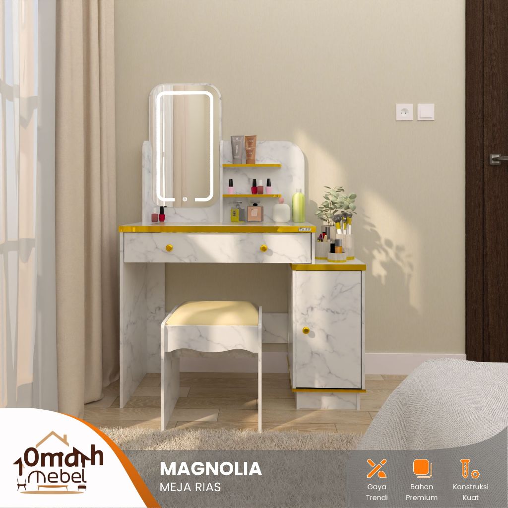 Omah Mebel Surabaya - Meja Rias series Magnolia Terbaru Aesthetic Minimalis