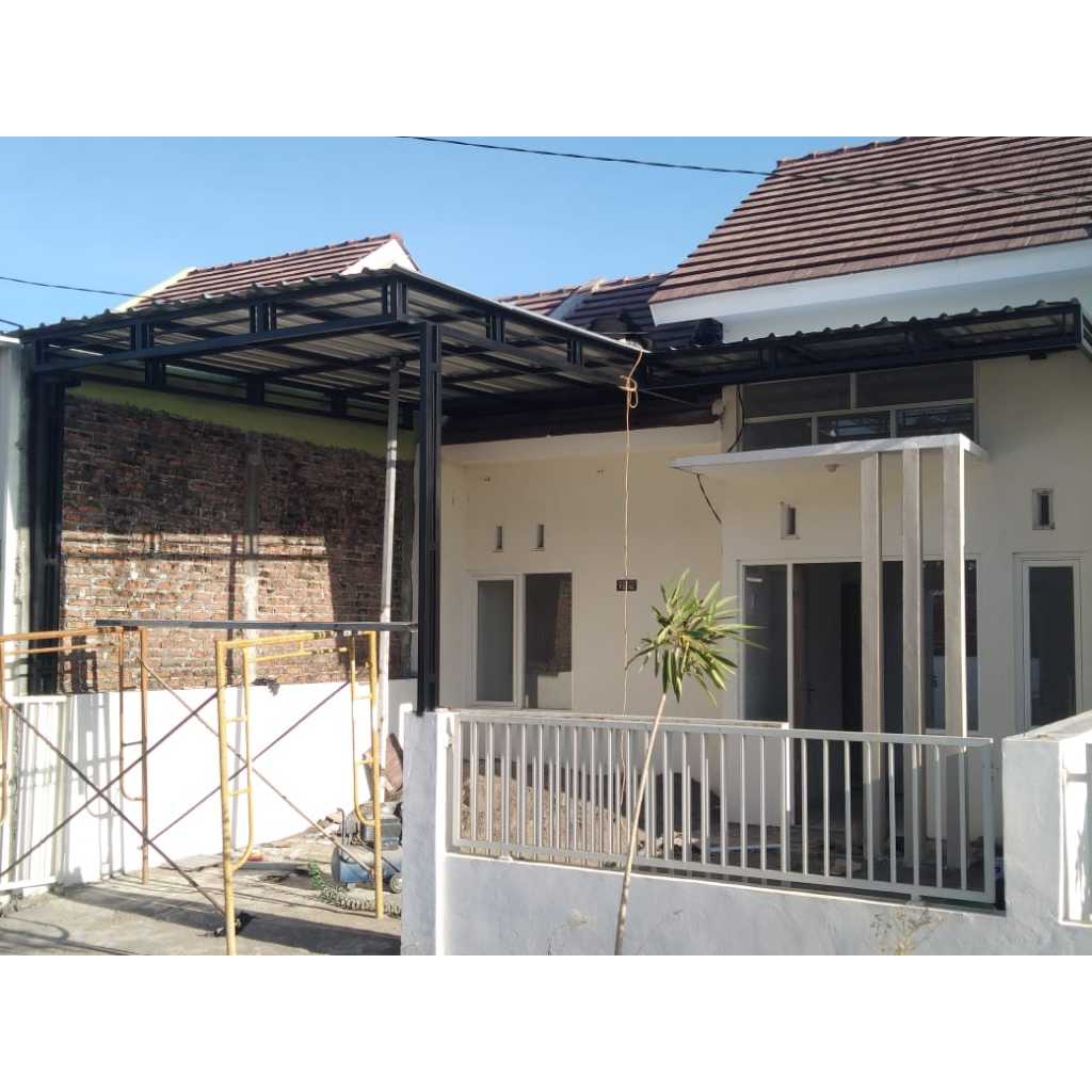Kanopi Atap Spandek Rangka Besi Hollow