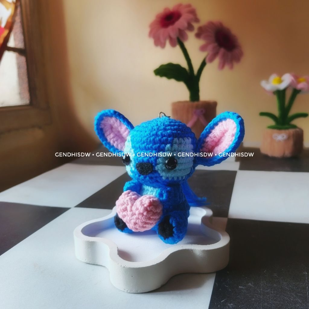 AMIGURUMI STITCH - KEYCHAIN STITCH - BONEKA STITCH RAJUT
