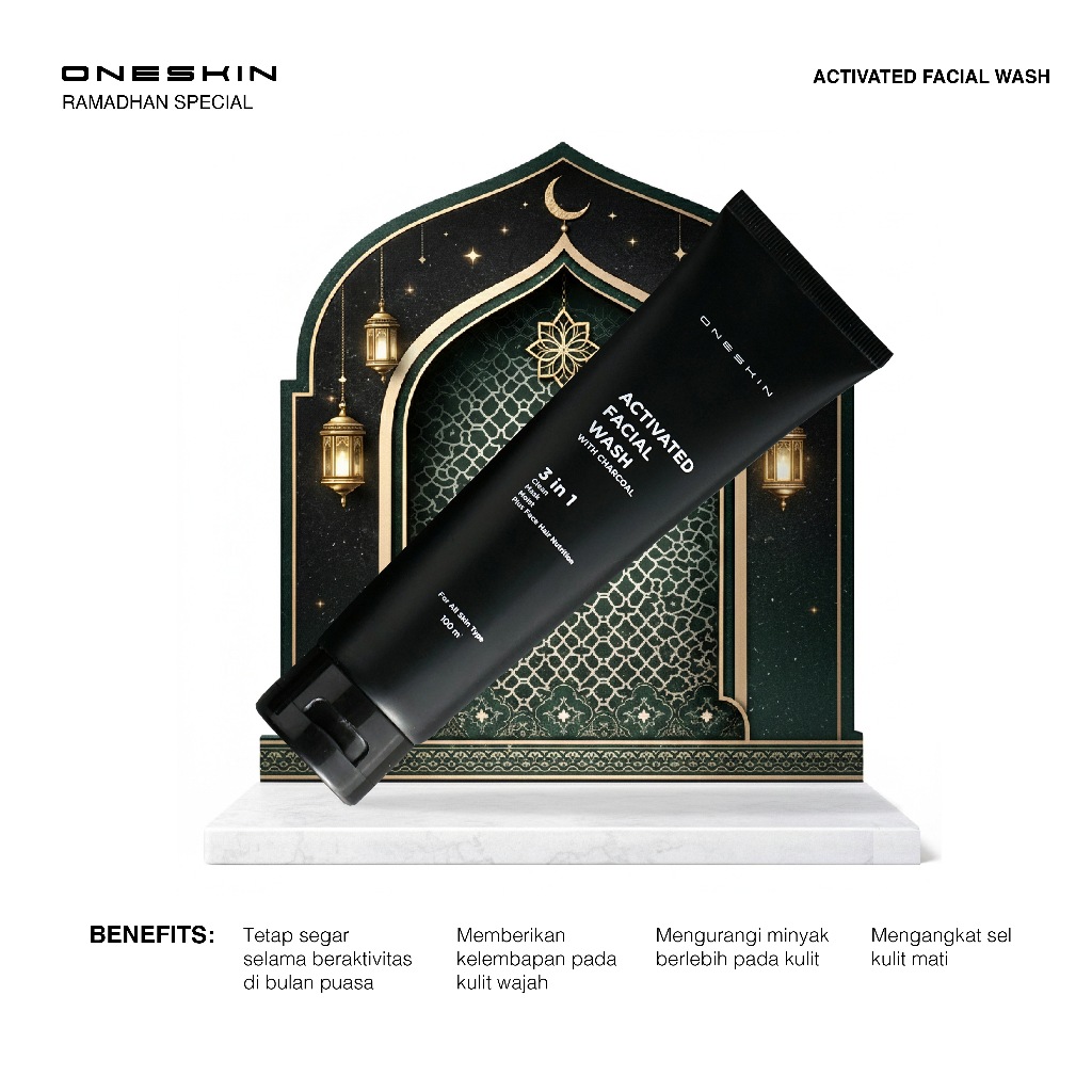 Oneskin Activated Facial Wash With Charcoal | Pembersih Wajah Pria
