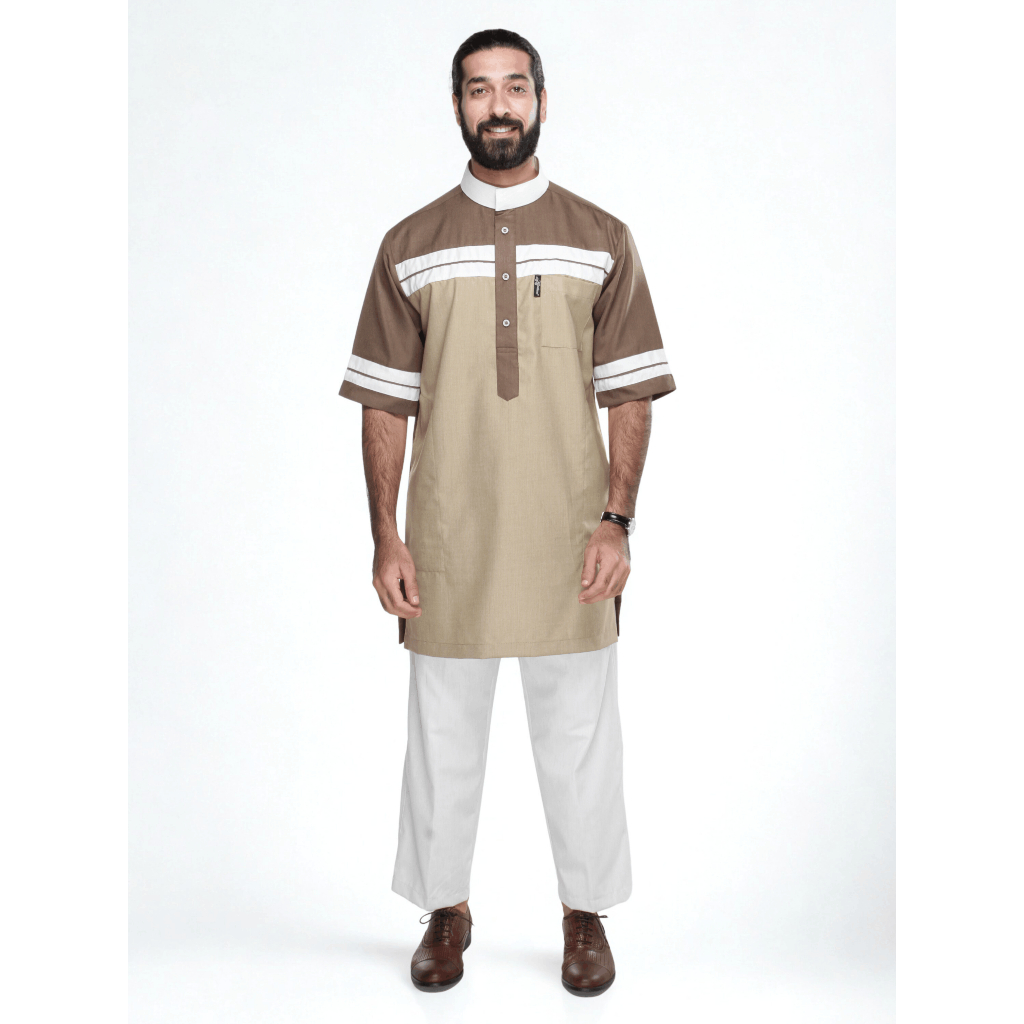 KAMILIANO SILVER 007 – CREAM KURTA LENGAN PANJANG