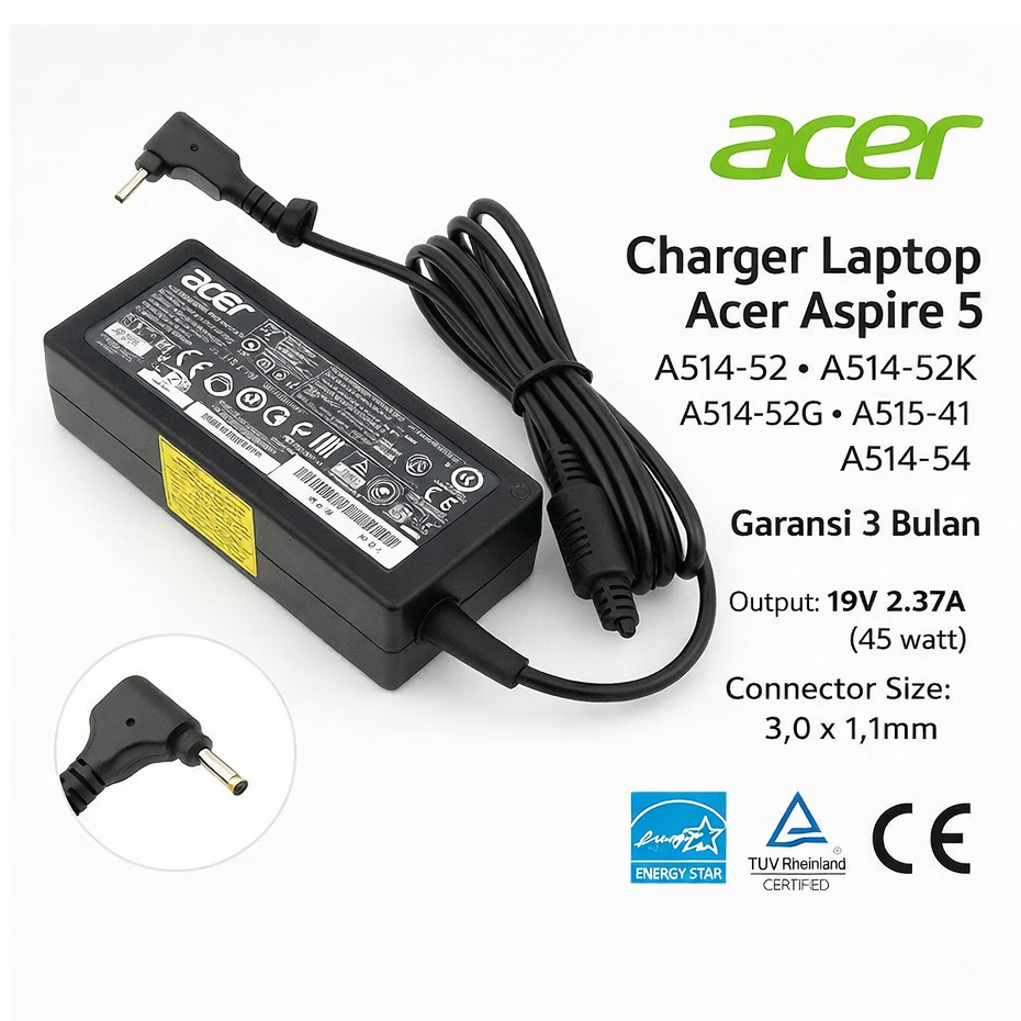 Charger Acer Aspire 5 A514-52 A515-41 A5
