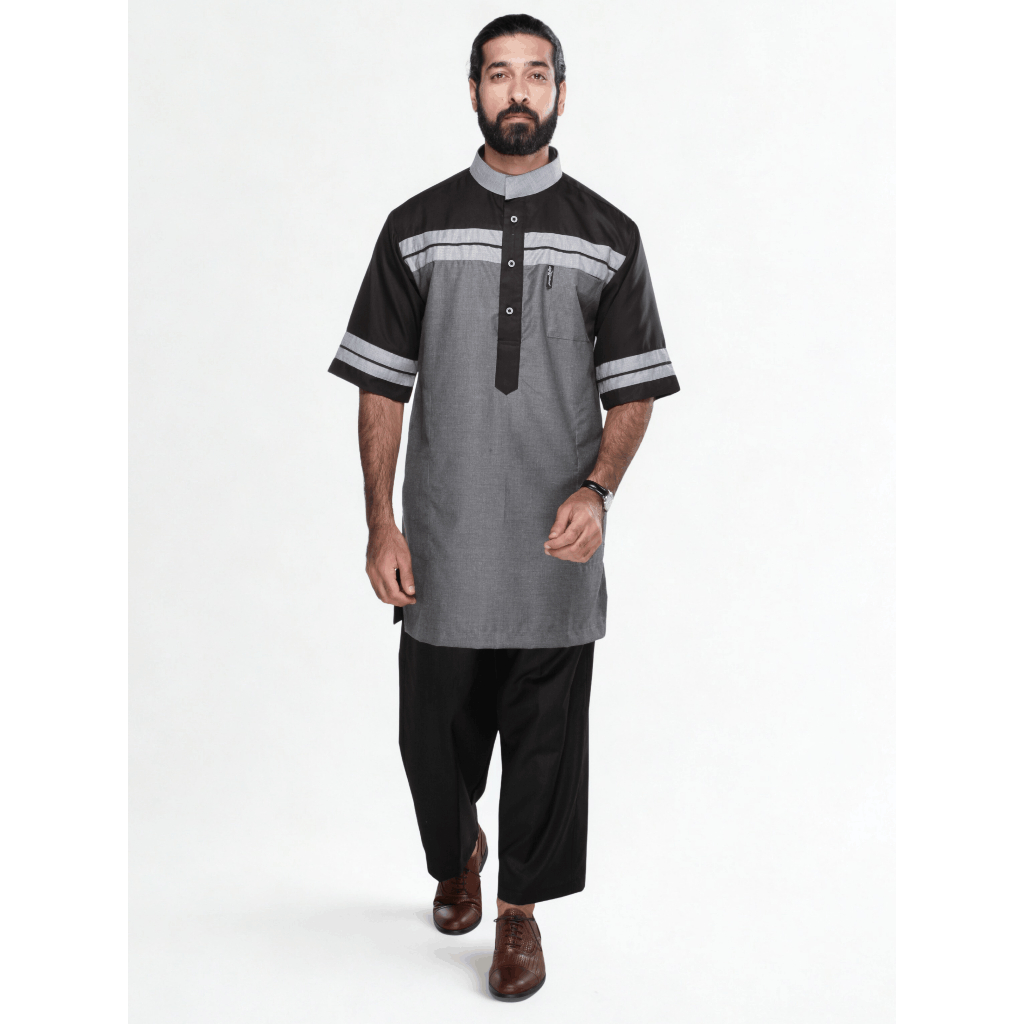 KAMILIANO SILVER 007 – GRAY KURTA LENGAN PANJANG