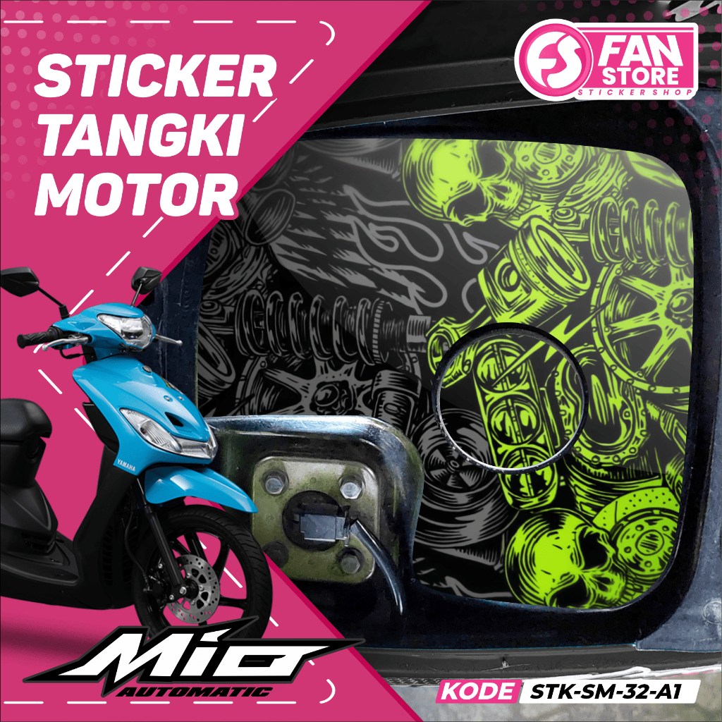 Stiker Tangki Mio Sporty Motif Racing Hijau Keren - Stiker pelindung Tangki Tahan Air Tahan Panas Si