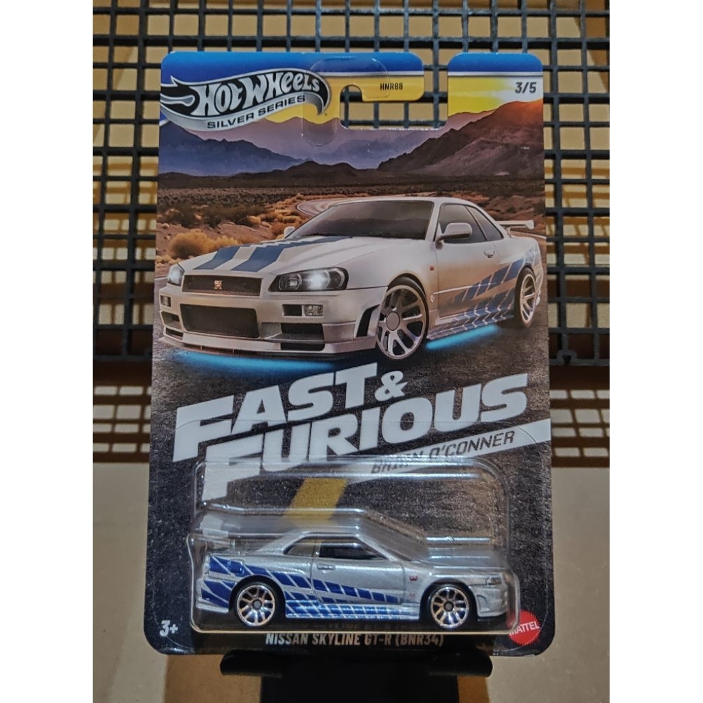 Hot Wheels Fast And Furious Nissan Skyline Gt-r BNR34 Brian O'Conner