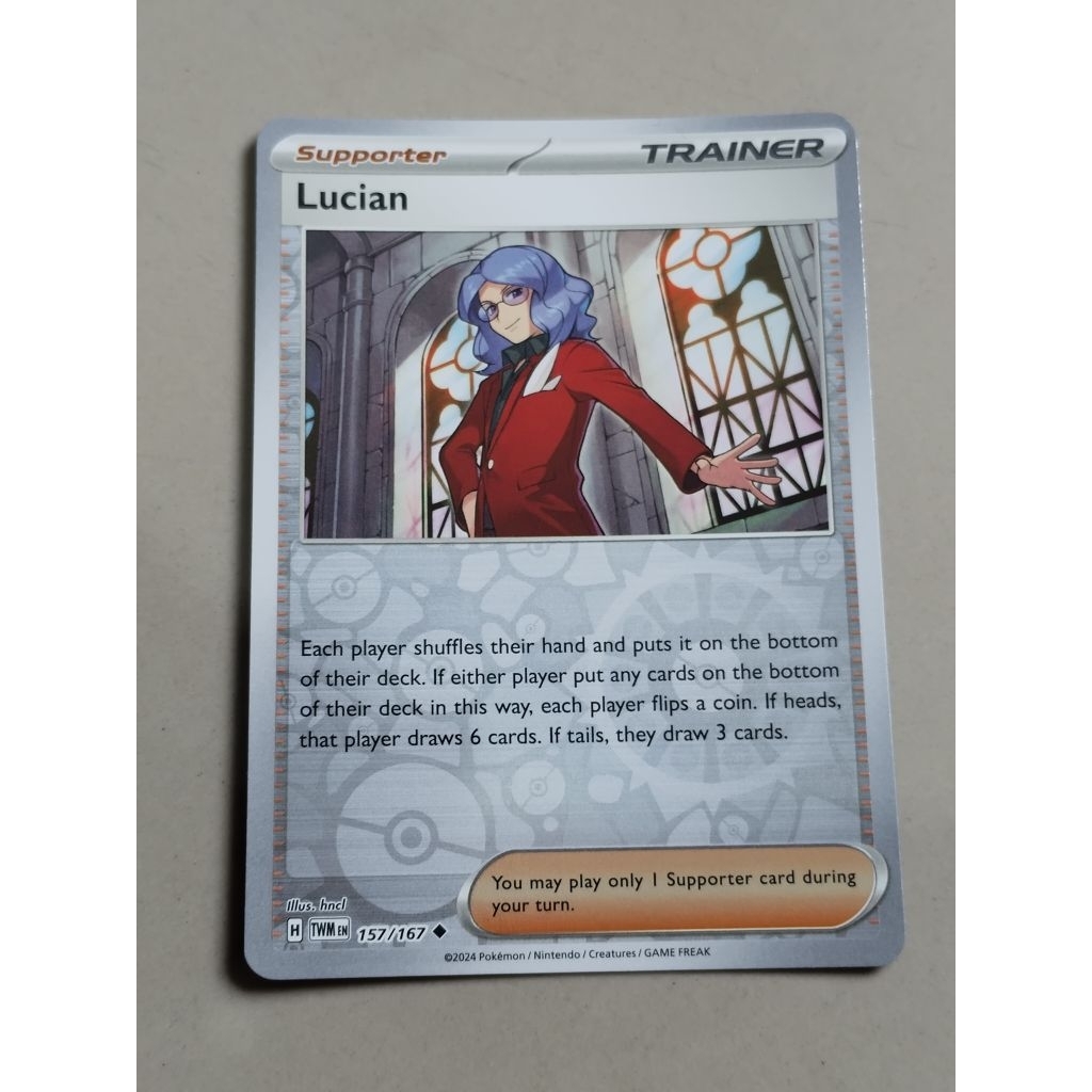 KARTU POKEMON ORIGINAL HOLO REVERSE LUCIAN TWM 157/167