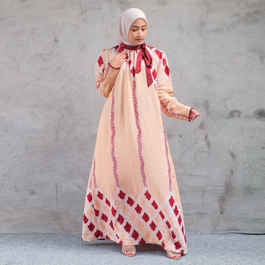 QONITA BATIK | GAUN THIANA | DRESS WANITA ATASAN WANITA | Model Terbaru Desain Elegan Gamis