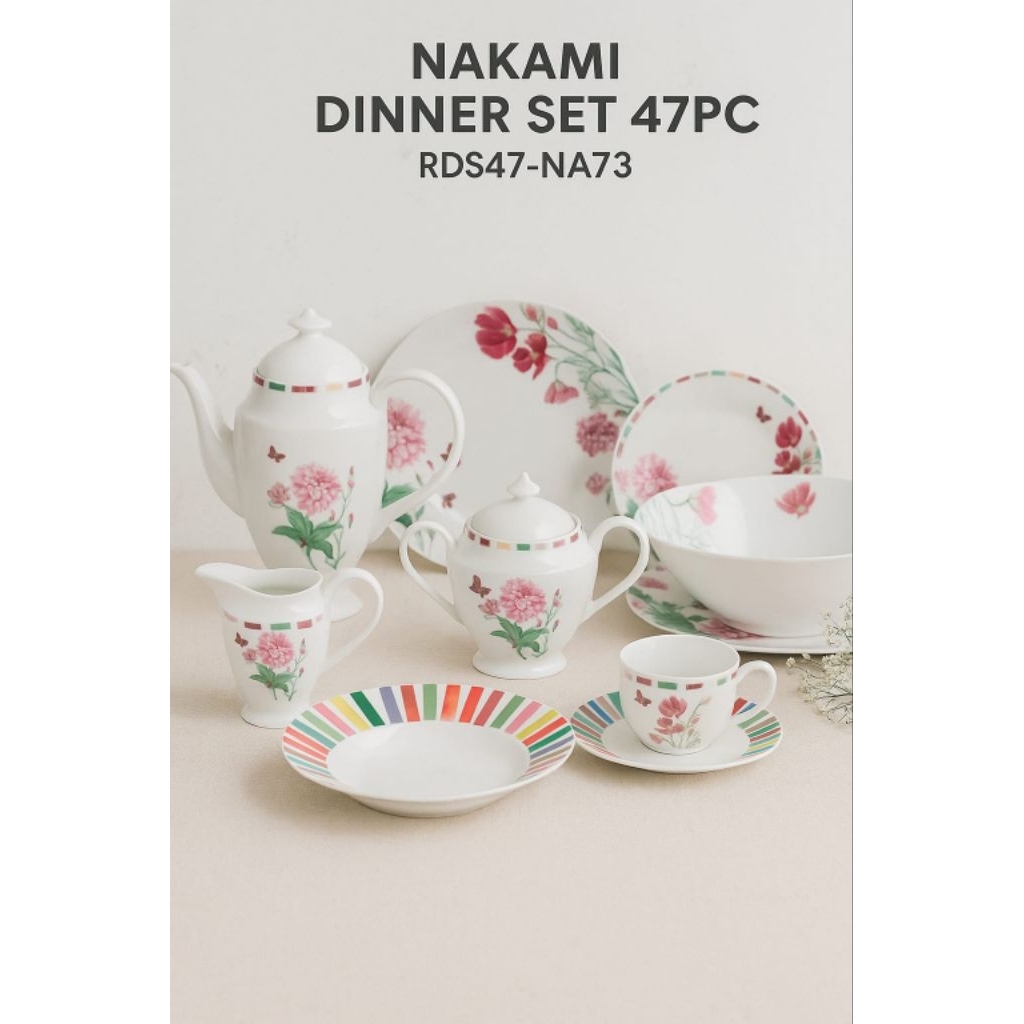 NAKAMI DINNER SET 47Pc RDS47 NA73 NADSS260