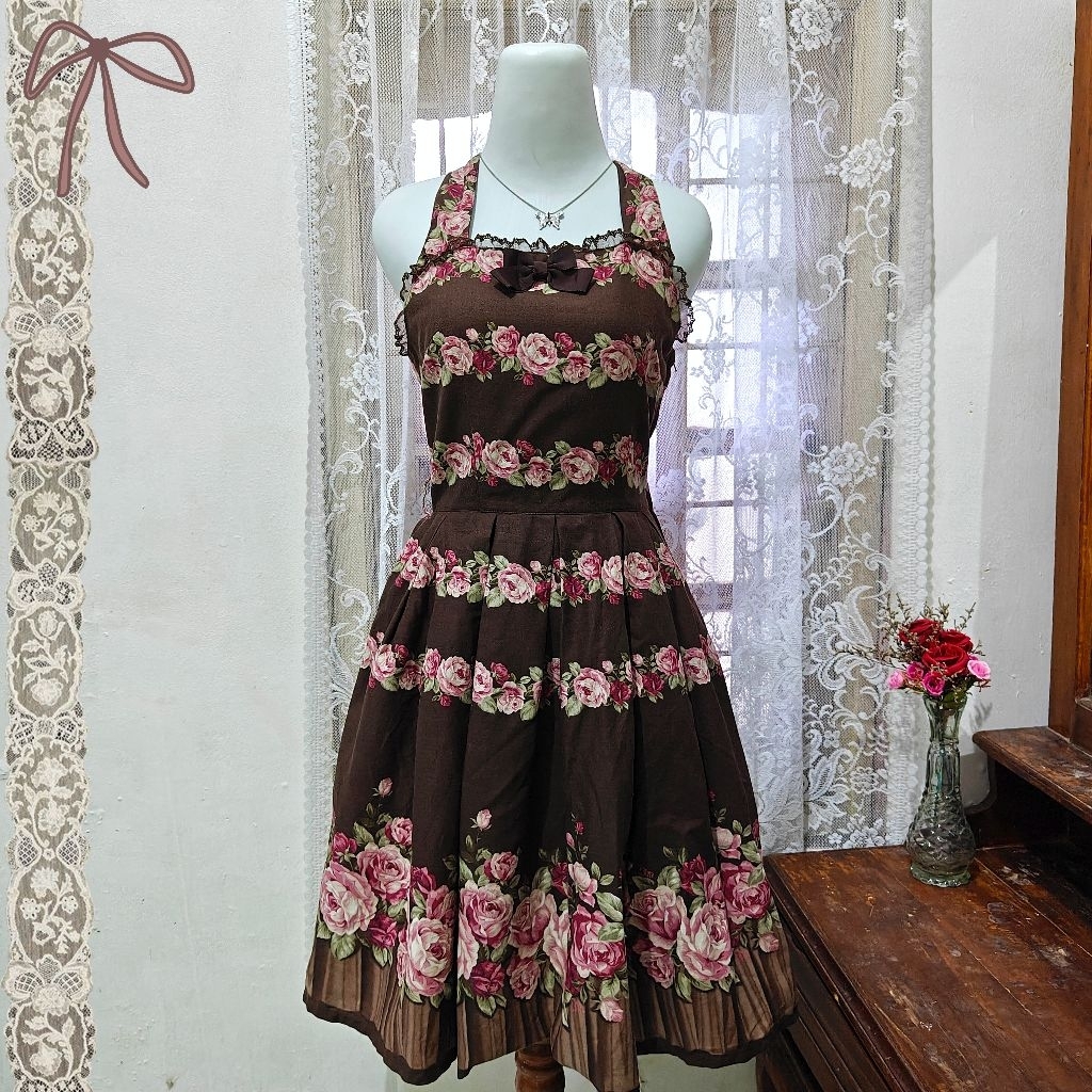 Innocent World himekaji lolita brown roses dress