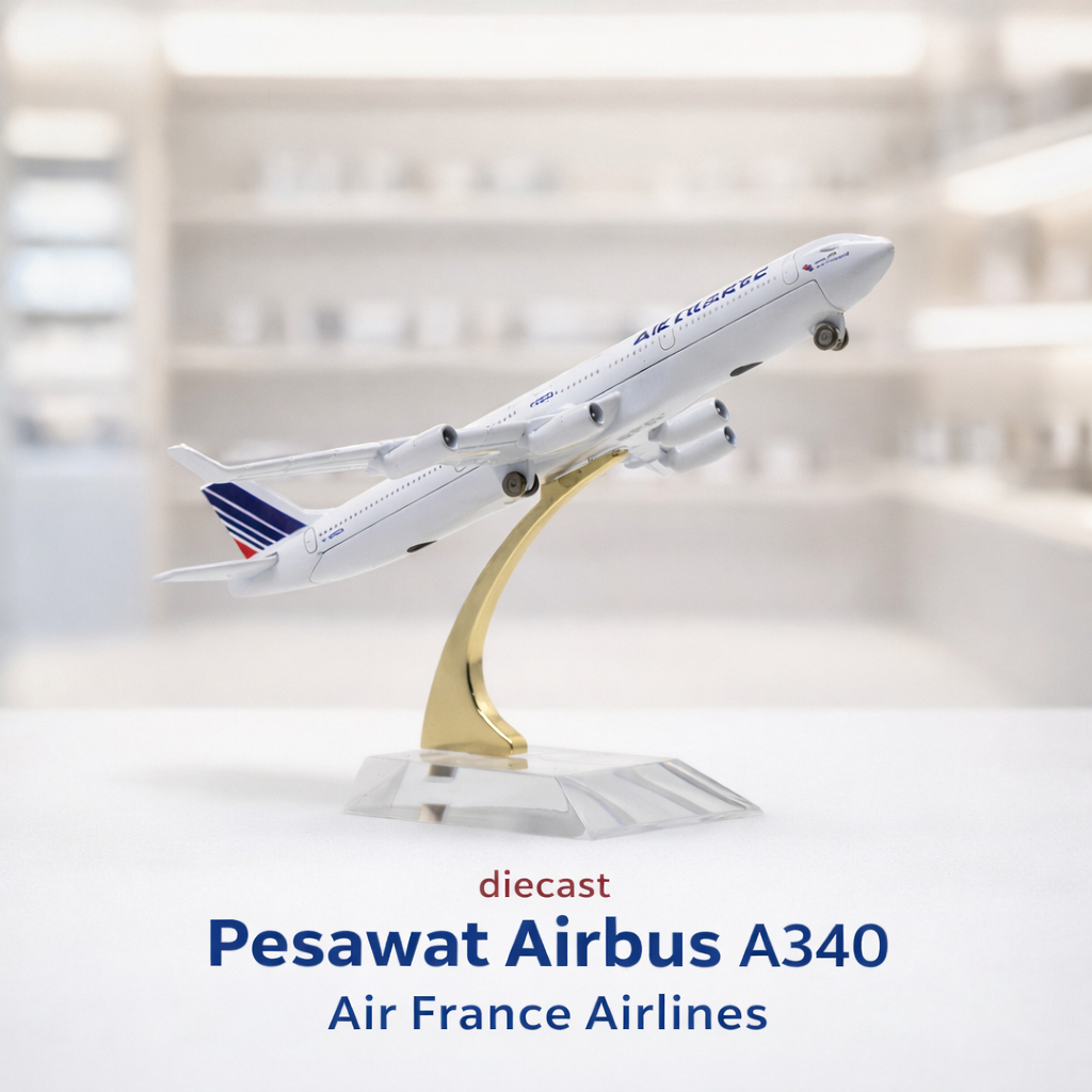 Mainan Pesawat Diecast Airbus A340 Air France Airlines Besi Metal