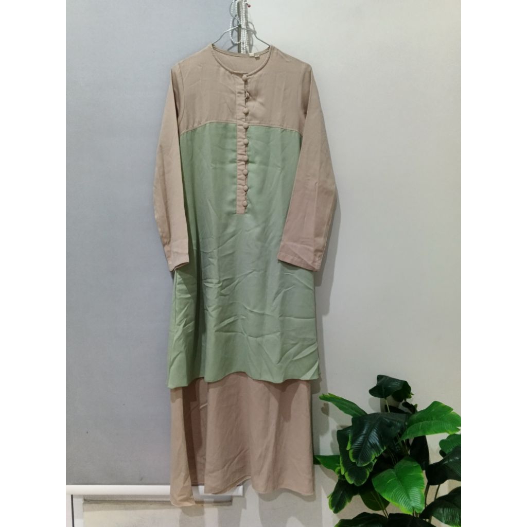baju gamis dress murah baju muslim kancing panjang busui friendly