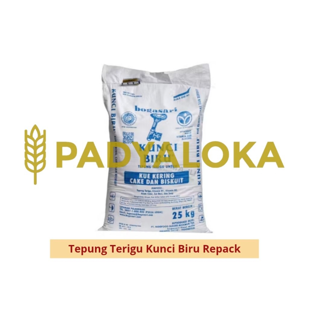 Tepung Terigu Kunci Biru repack - Berkualitas Tinggi, Ideal untuk Penggunaan Rumah Tangga