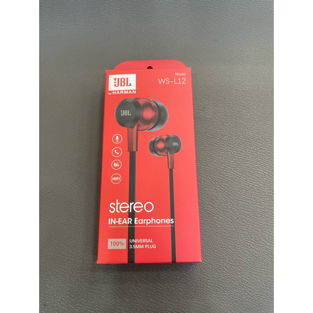 Headset JBL WS-L12 Stereo Audi Jack 3.5MM + Mic,Fiting nyaman