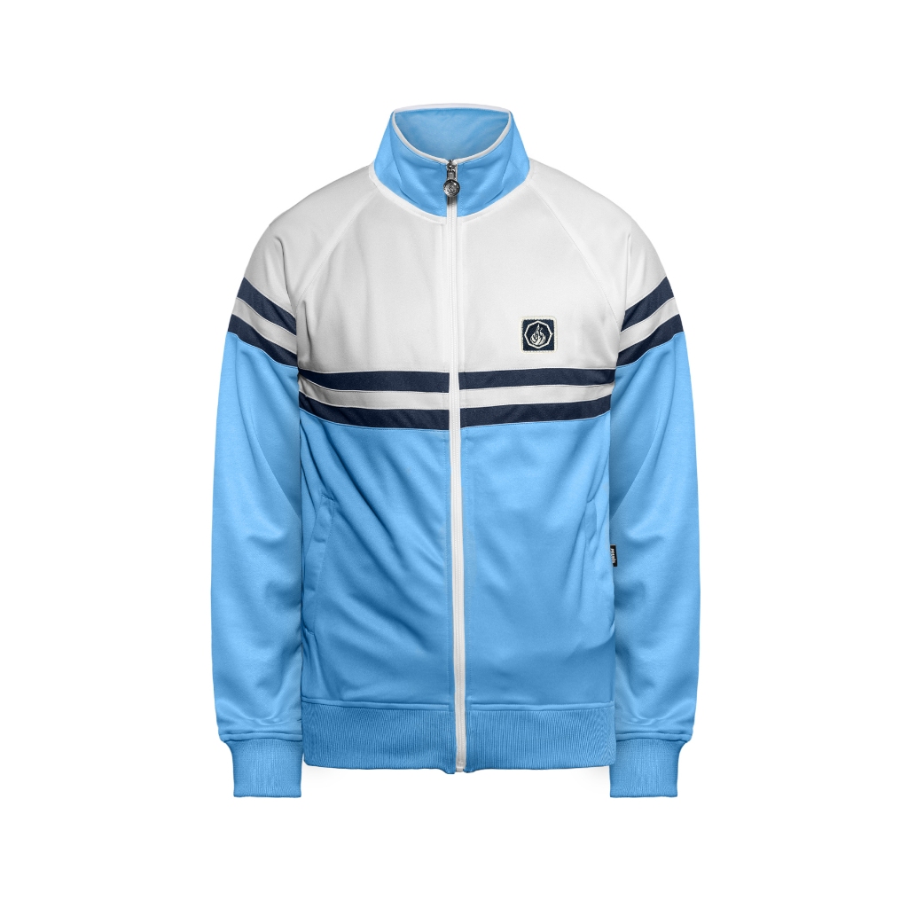 Prung Lago Jacket Tracktop 80'S Jaket Sporty Warna Biru Putih
