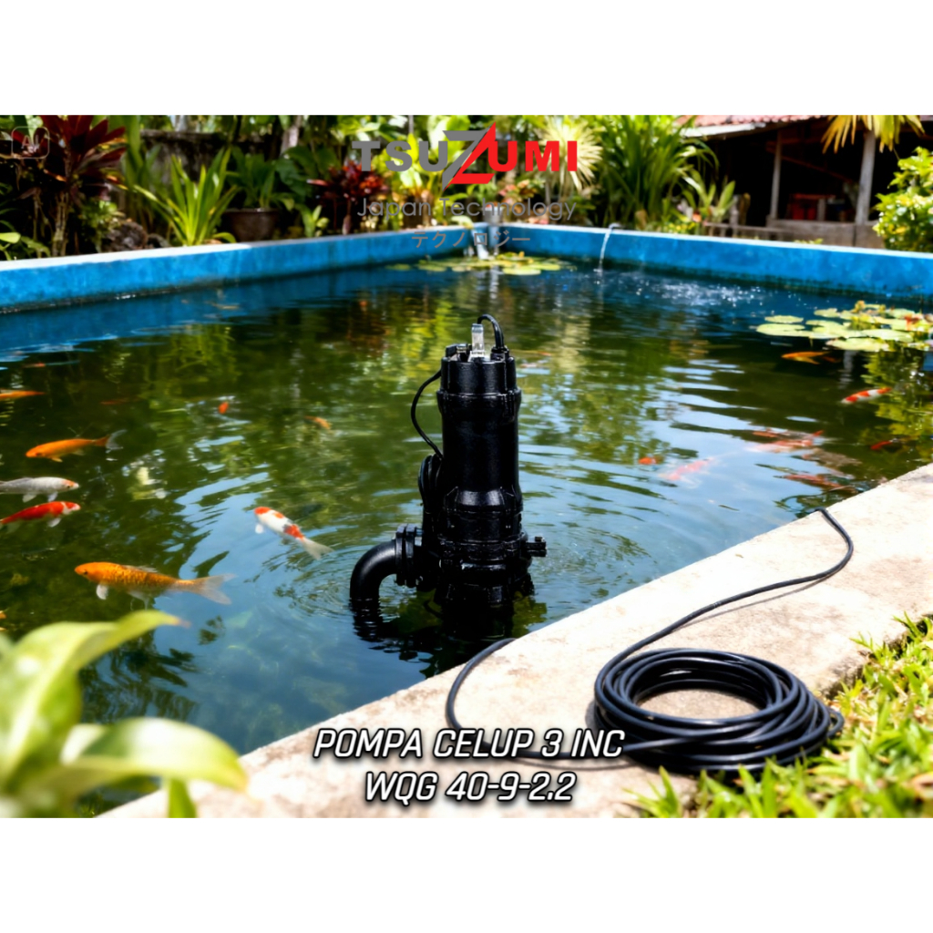 Pompa Air Celup 3 Inc 3 HP 2,2 KW Tsuzumi WQG 40-9-2.2 Japan Technology