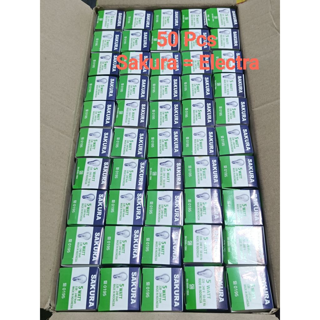 Lampu Bohlam Sakura 5 Watt 50 pcs / Bohlam Sakura Electra 5 Watt PS-K