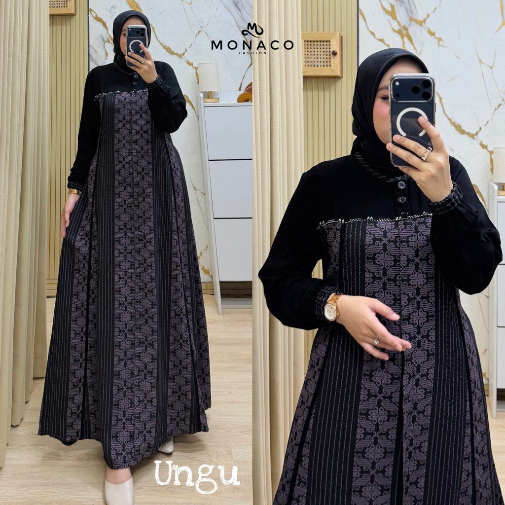 C011 Gamis Salur Premium / Gamis Kombinasi Salur / Gamis Terbaru Seragaman / Gamis Abaya Salur / Gam